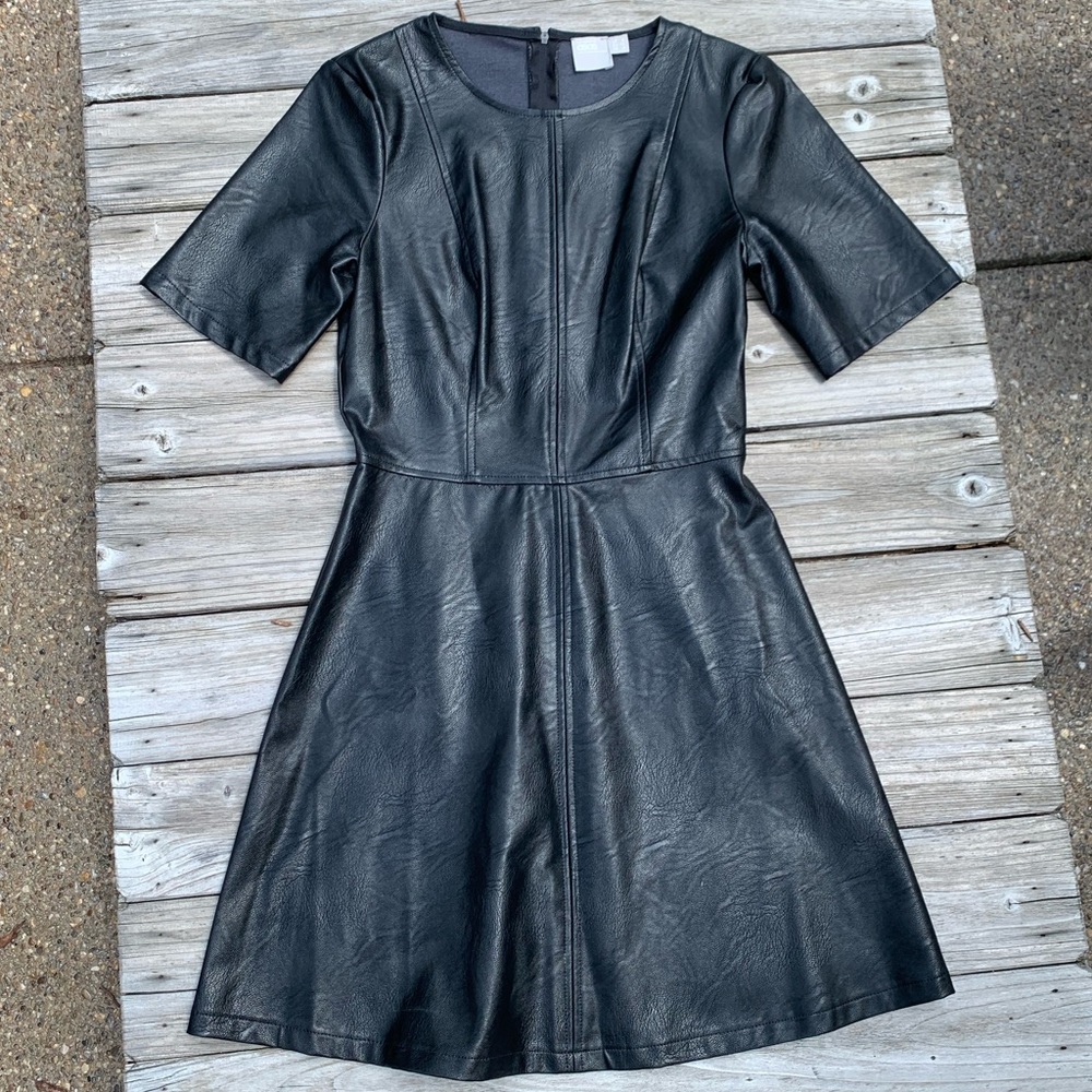 ASOS vegan leather short sleeved dress